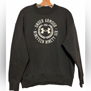 Under Armour women’s Black Graphic 1996 Pullover Sweatshirt Crew Neck Size S